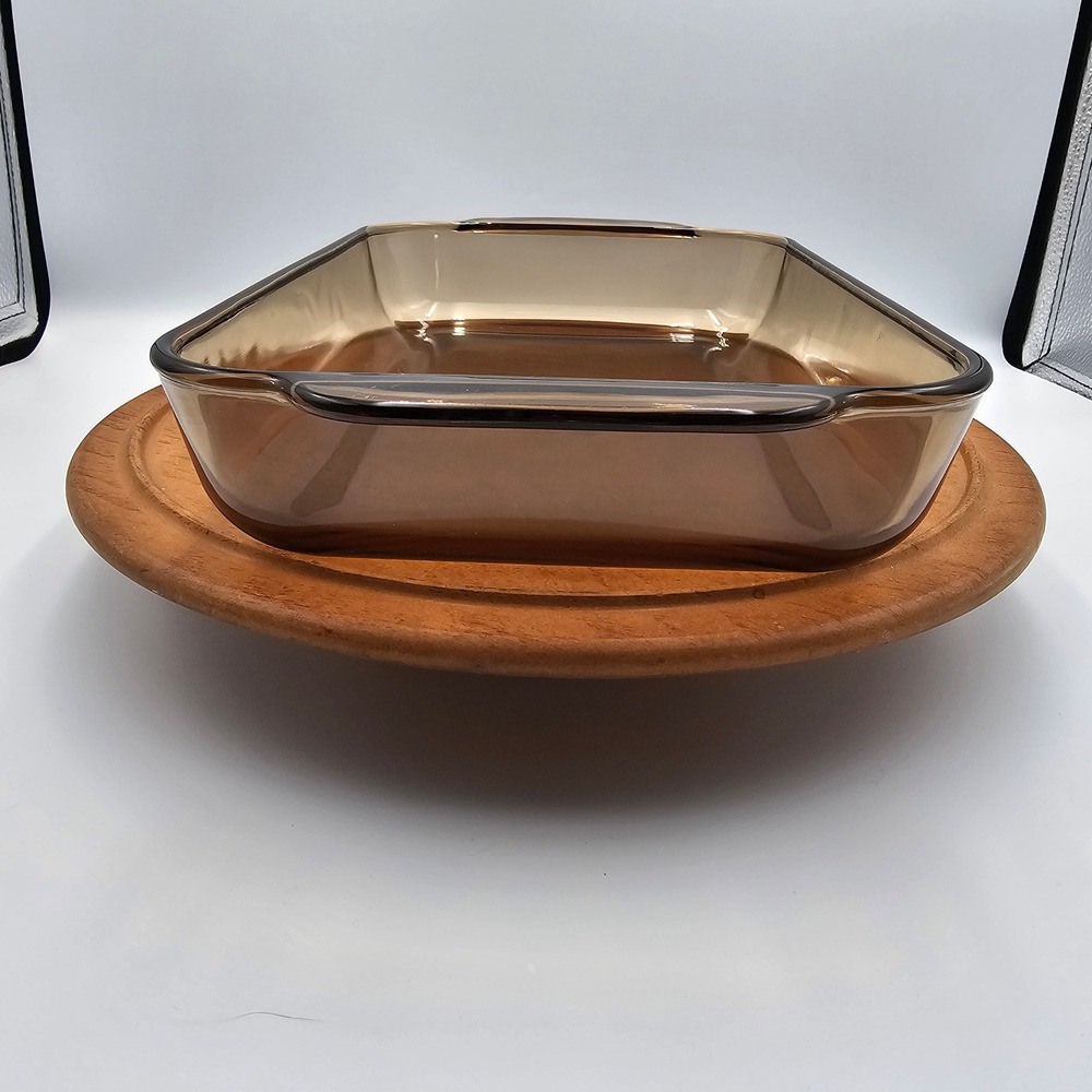 Vintage Pyrex Visions Amber Brown 2 Qt Rectangular Baking Dish 232-R Lasagna USA - Picture 3 of 9